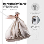 Bambus-Wäschekorb mit 3 Fächern & Deckel – 150 L
