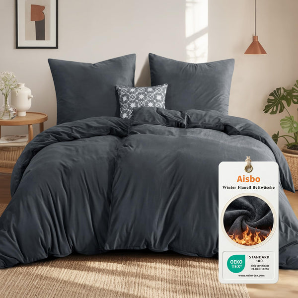 Teddy-Fleece-Bettwäsche 135 x 200 cm – 4-teilig, flauschig warm