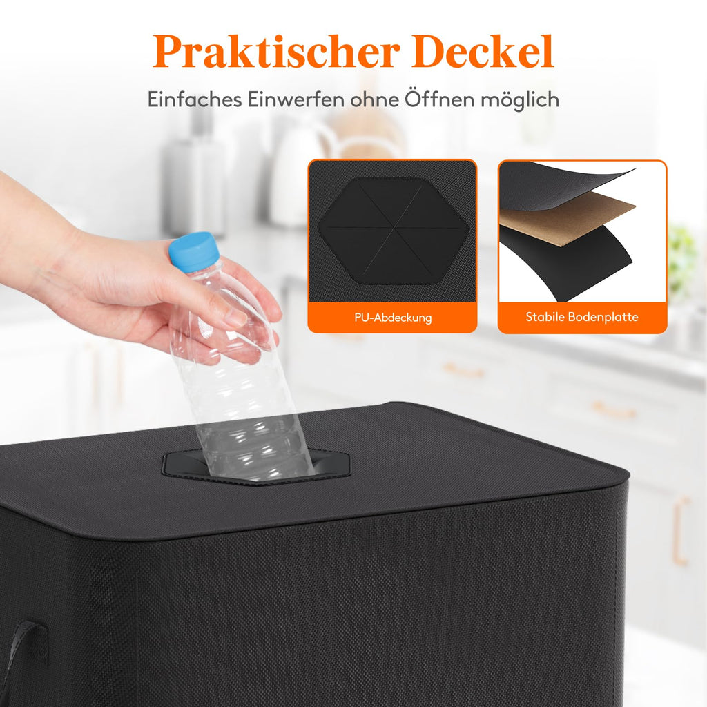 Pfandflaschen-Sammler mit Deckel – 105 L, waschbarer Innenbeutel