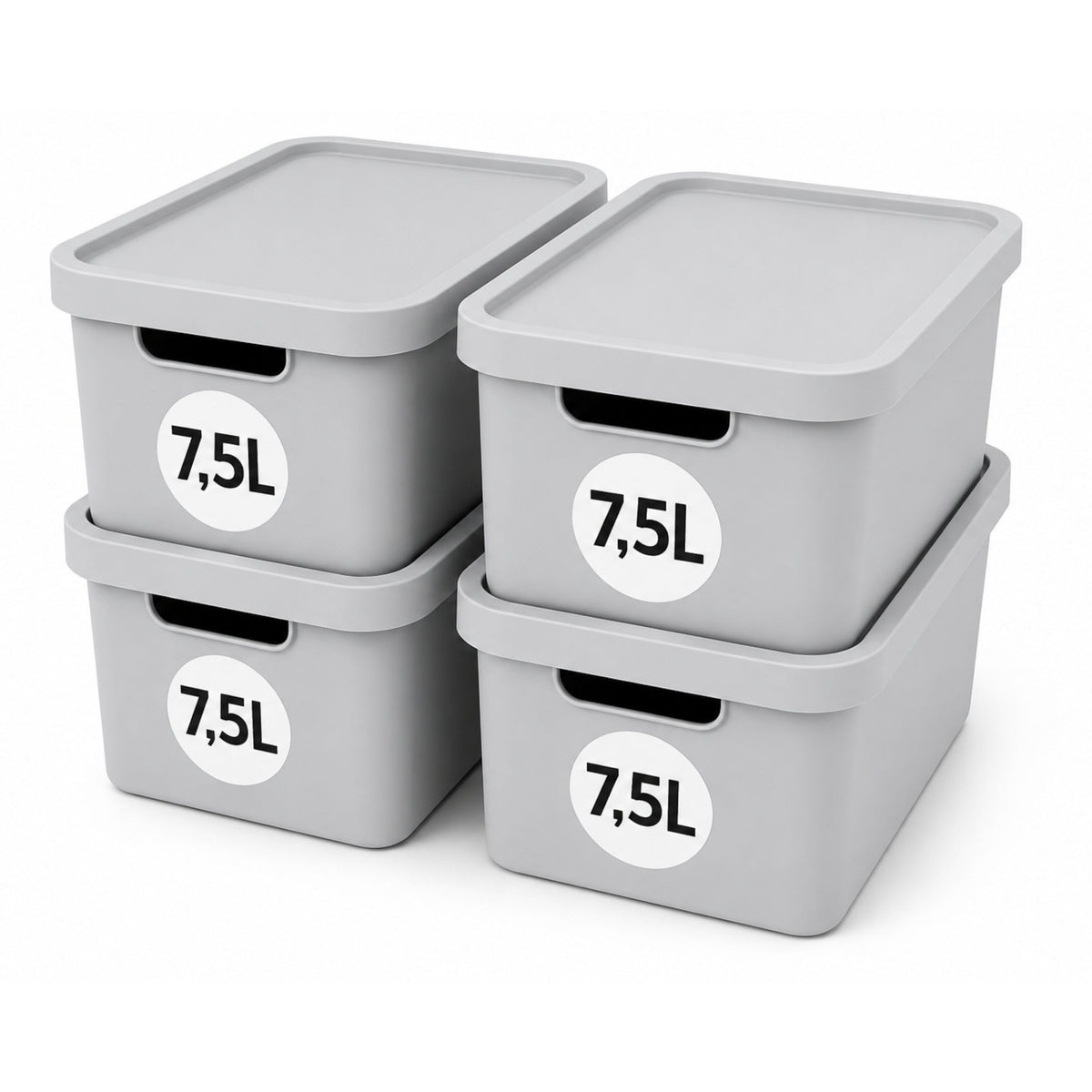 Aufbewahrungsboxen mit Deckel 4er-Set – stapelbar, BPA-frei, mit Griffen