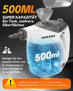 Hand-Dampfreiniger 1050 W mit 500 ml Tank – 16-teiliges Zubehör