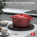 Gusseisen-Brotbacktopf emailliert 26 cm, 5 L – Bräter mit Deckel, Rot