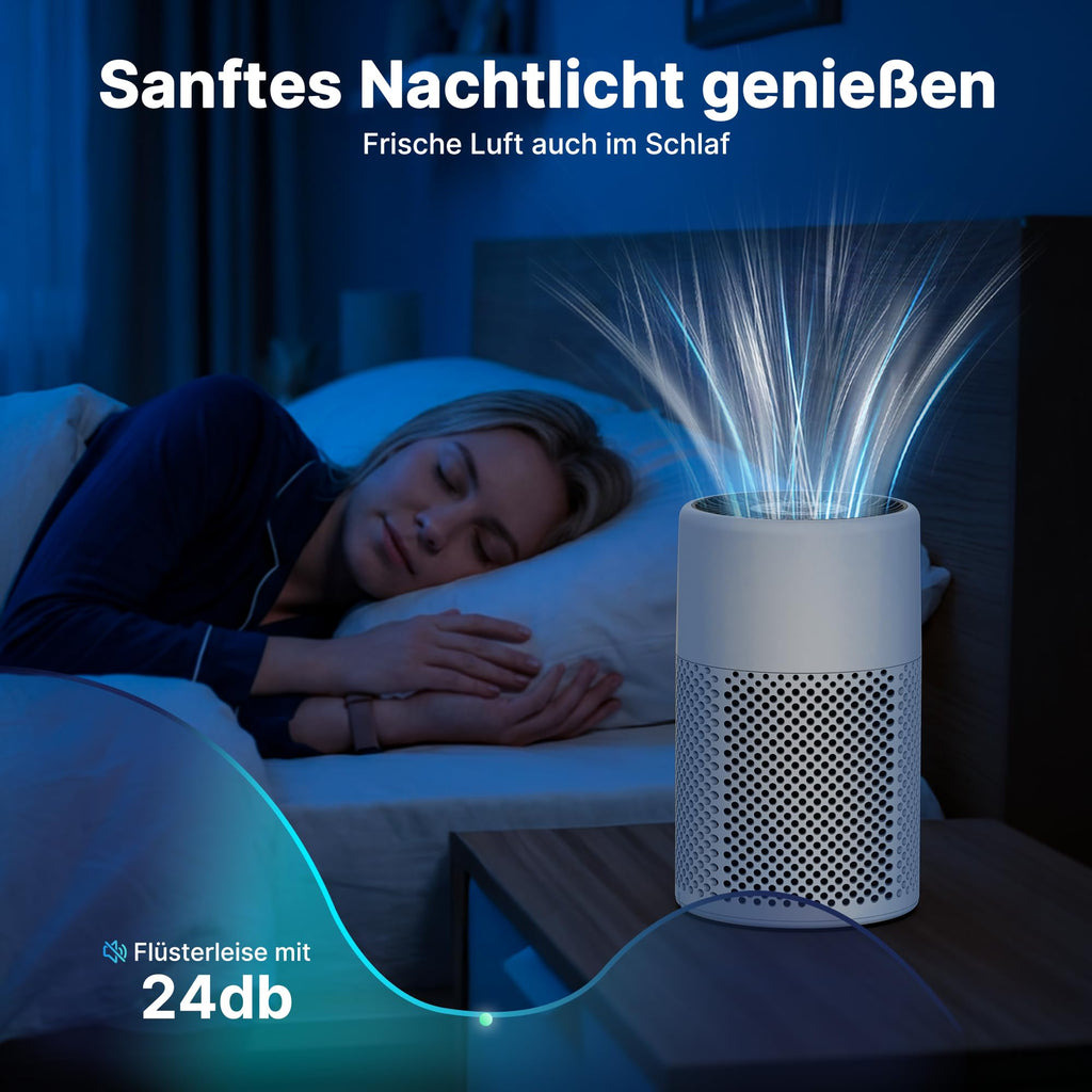 Luftreiniger mit HEPA-Filter & Aroma-Funktion – 24 dB Schlafmodus