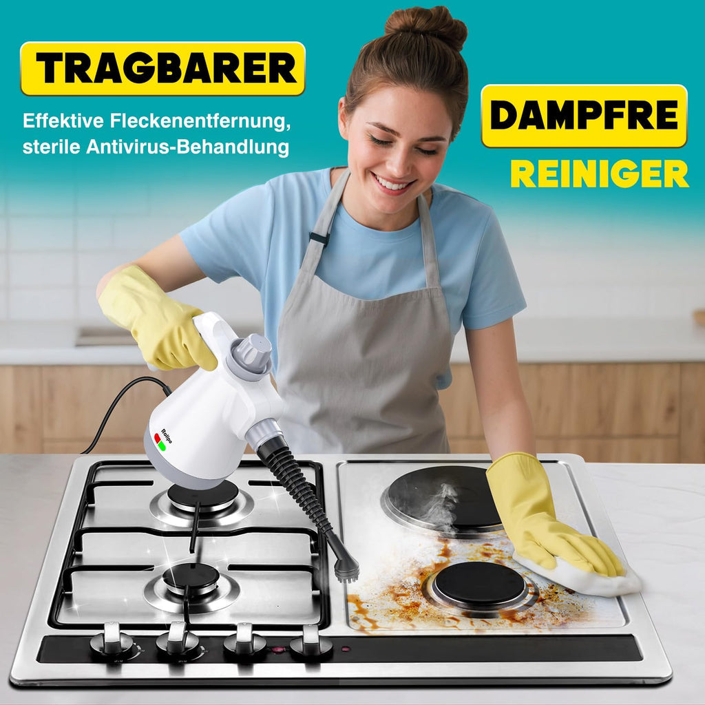 Hand-Dampfreiniger 1050 W mit 12-teiligem Zubehör