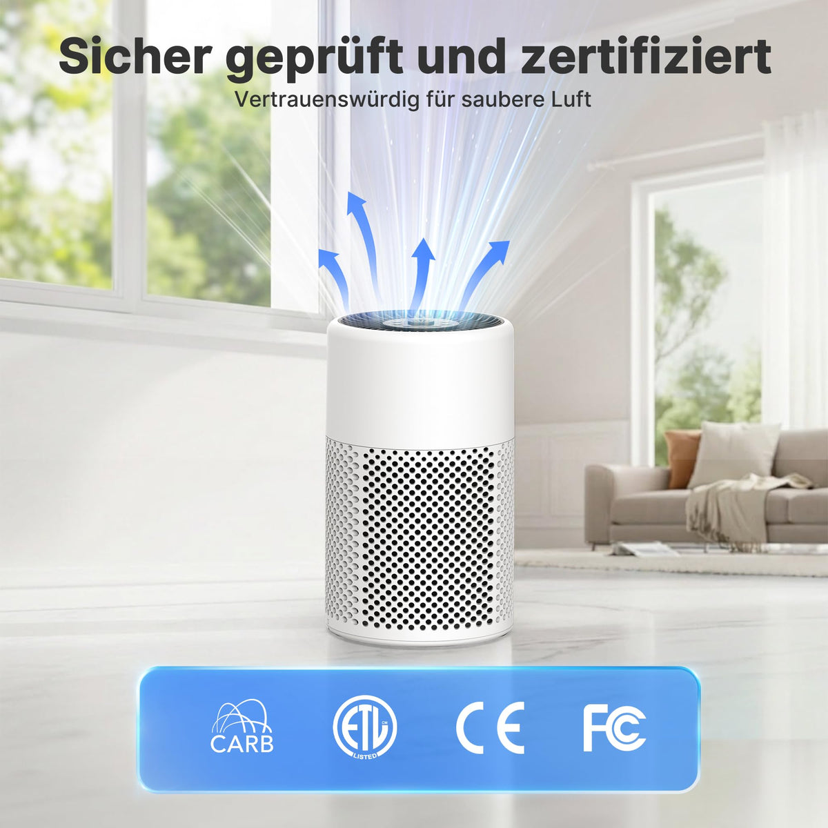 Luftreiniger mit HEPA-Filter & Aroma-Funktion – 24 dB Schlafmodus
