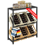 Getränkekistenregal für 6 Kisten – mit Ablage, Metall schwarz