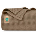 Waffelpiqué-Decke aus 100 % Baumwolle – leicht, atmungsaktiv, Oeko-Tex