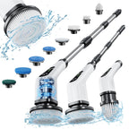 Elektrische Reinigungsbürste mit Akku – 8 Bürstenköpfe, Teleskopstiel