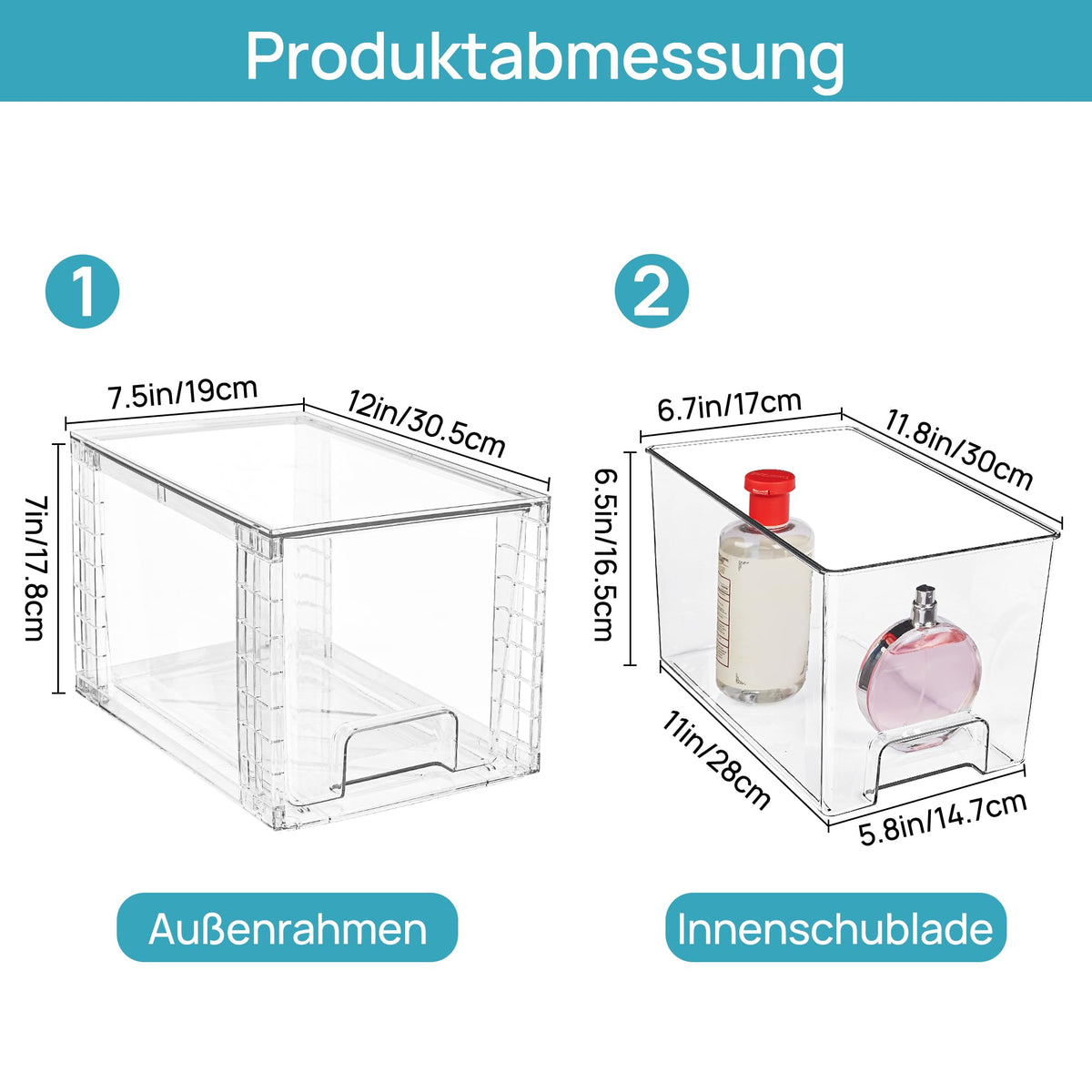 Stapelbare Schubladenboxen aus Acryl – 4er Set