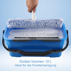 Fensterreiniger-Set mit 12-L-Eimer & Teleskopstiel bis 196 cm