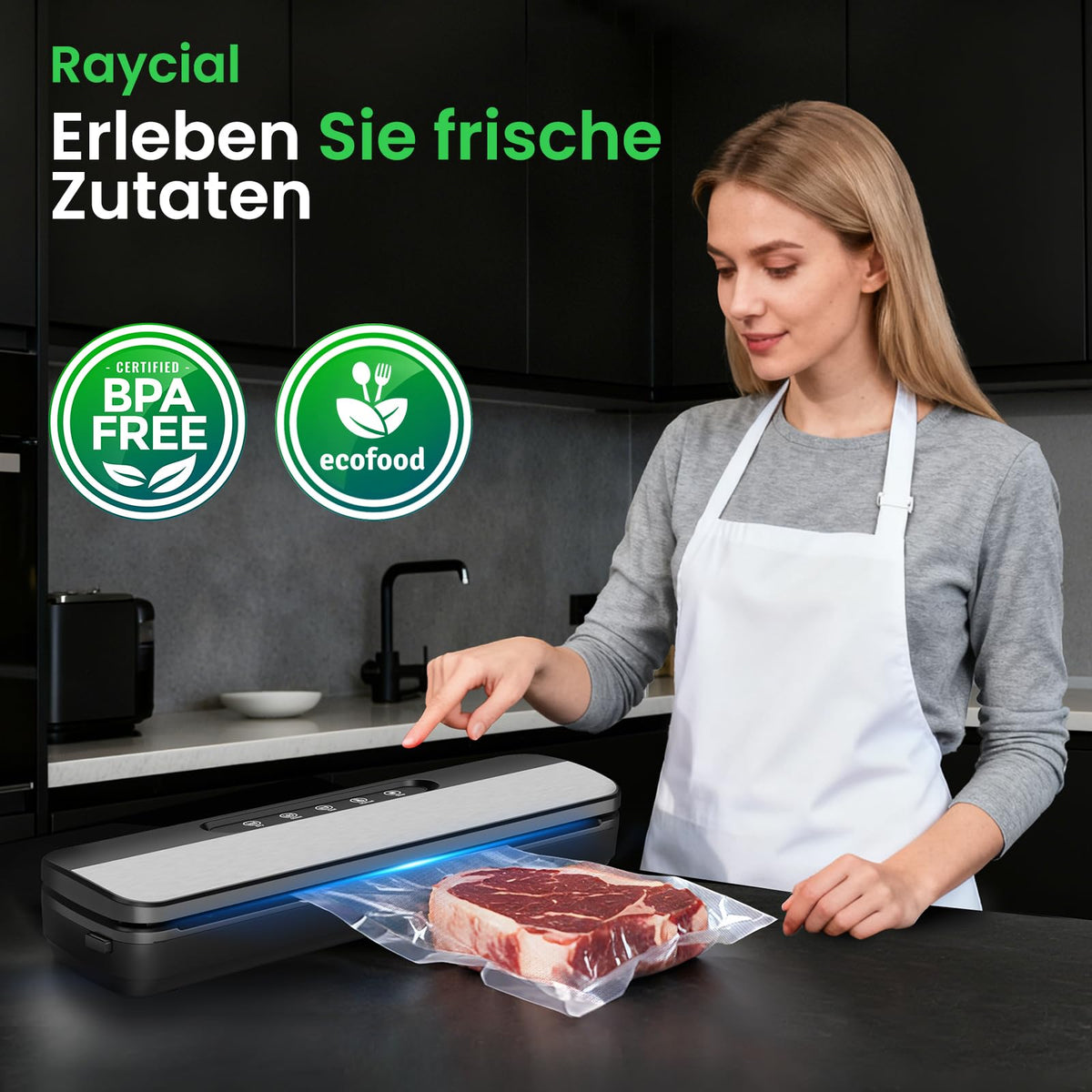 Vakuumierer 7-in-1 mit Folienschneider – 75 kPa