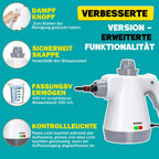 Hand-Dampfreiniger 1050 W mit 12-teiligem Zubehör
