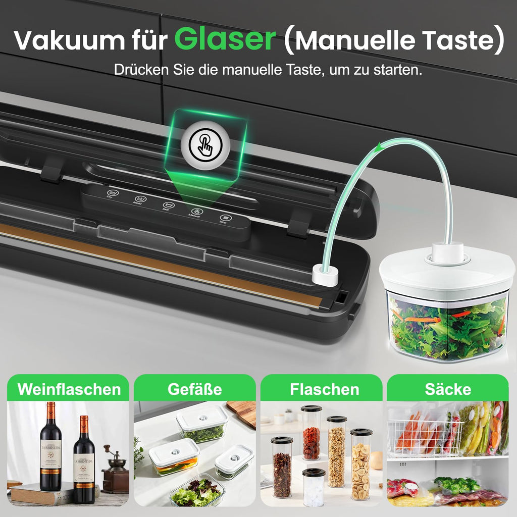 Vakuumierer 7-in-1 mit Folienschneider – 75 kPa