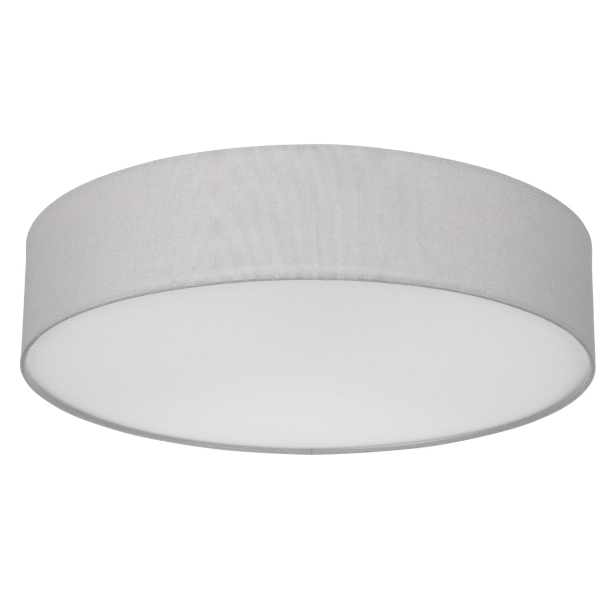 Deckenleuchte mit Stoffschirm – rund, Leinenoptik, 2 x E27
