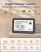 Digitale Kalenderuhr 7 Zoll – mit Datum, Wochentag & 20 Erinnerungen