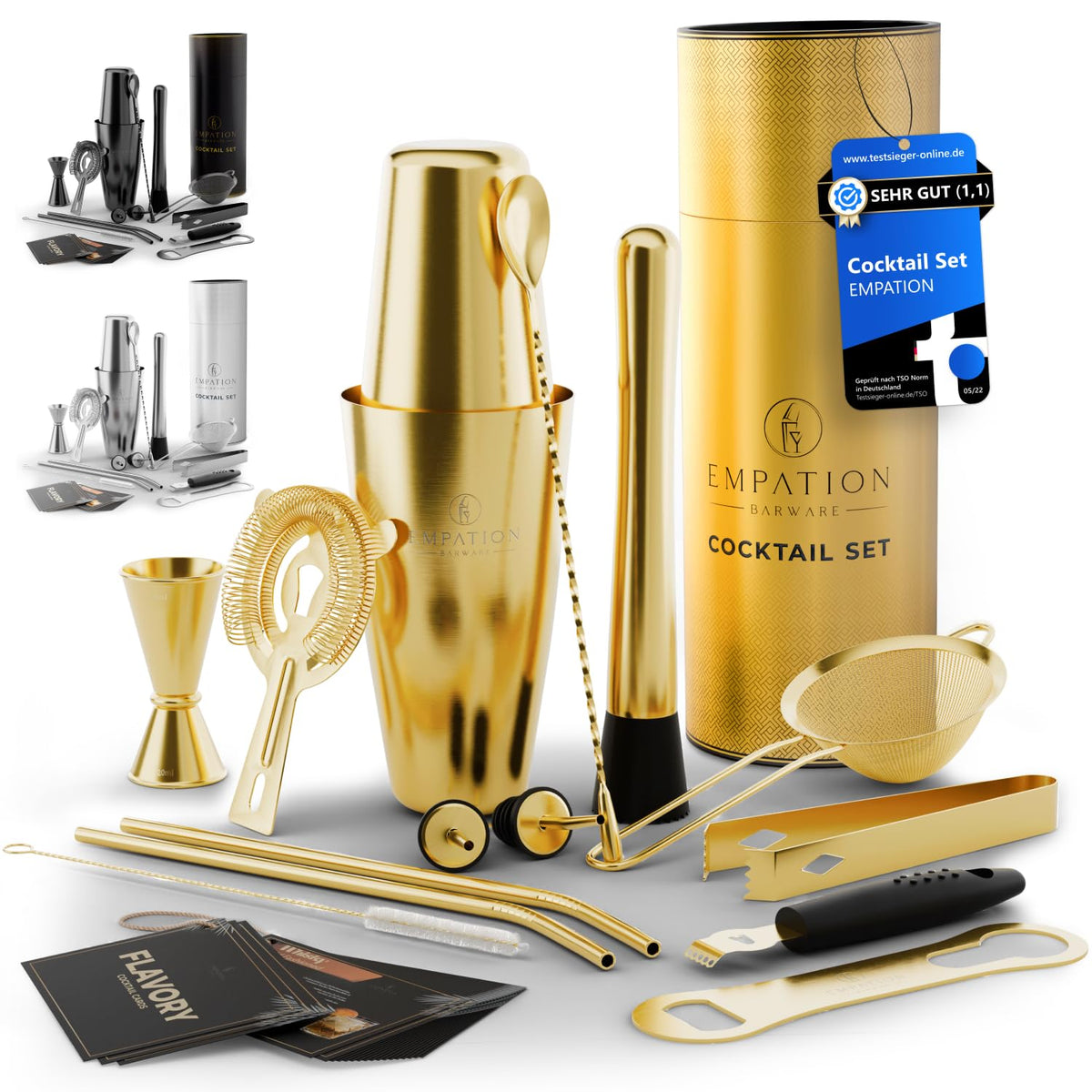 Cocktail Set mit Boston Shaker 825 ml & Ständer – Testsieger
