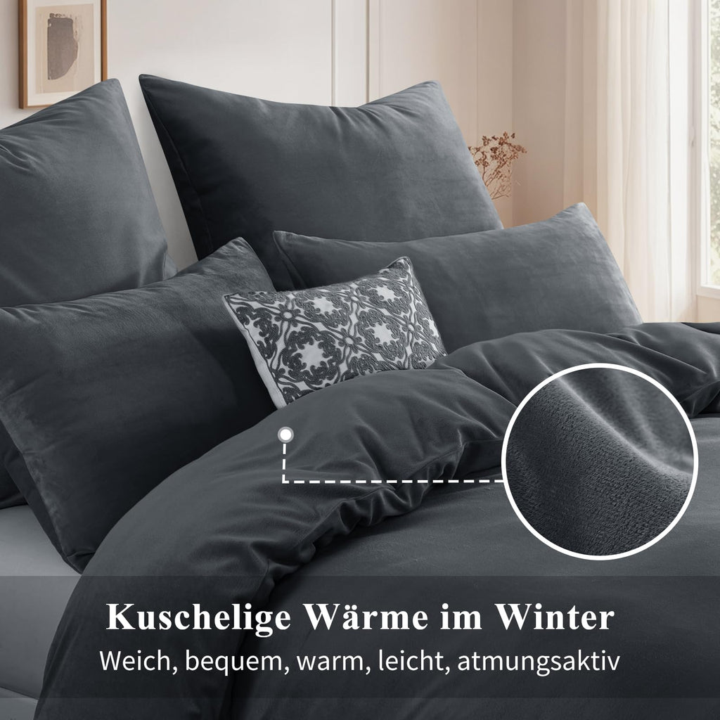Teddy-Fleece-Bettwäsche 135 x 200 cm – 4-teilig, flauschig warm