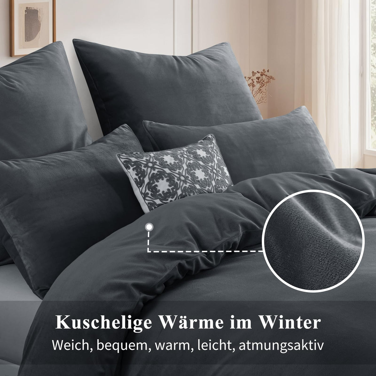 Teddy-Fleece-Bettwäsche 135 x 200 cm – 4-teilig, flauschig warm