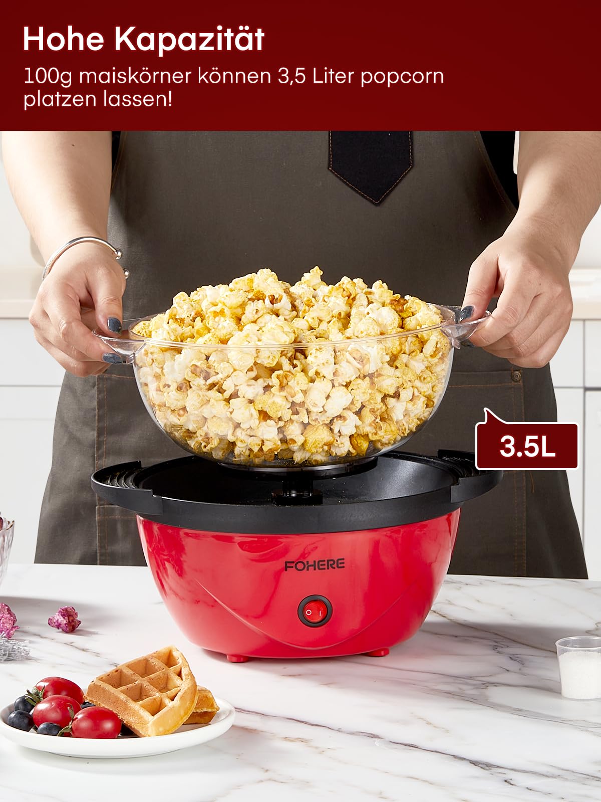 Popcornmaschine 3,5 L für Zuhause