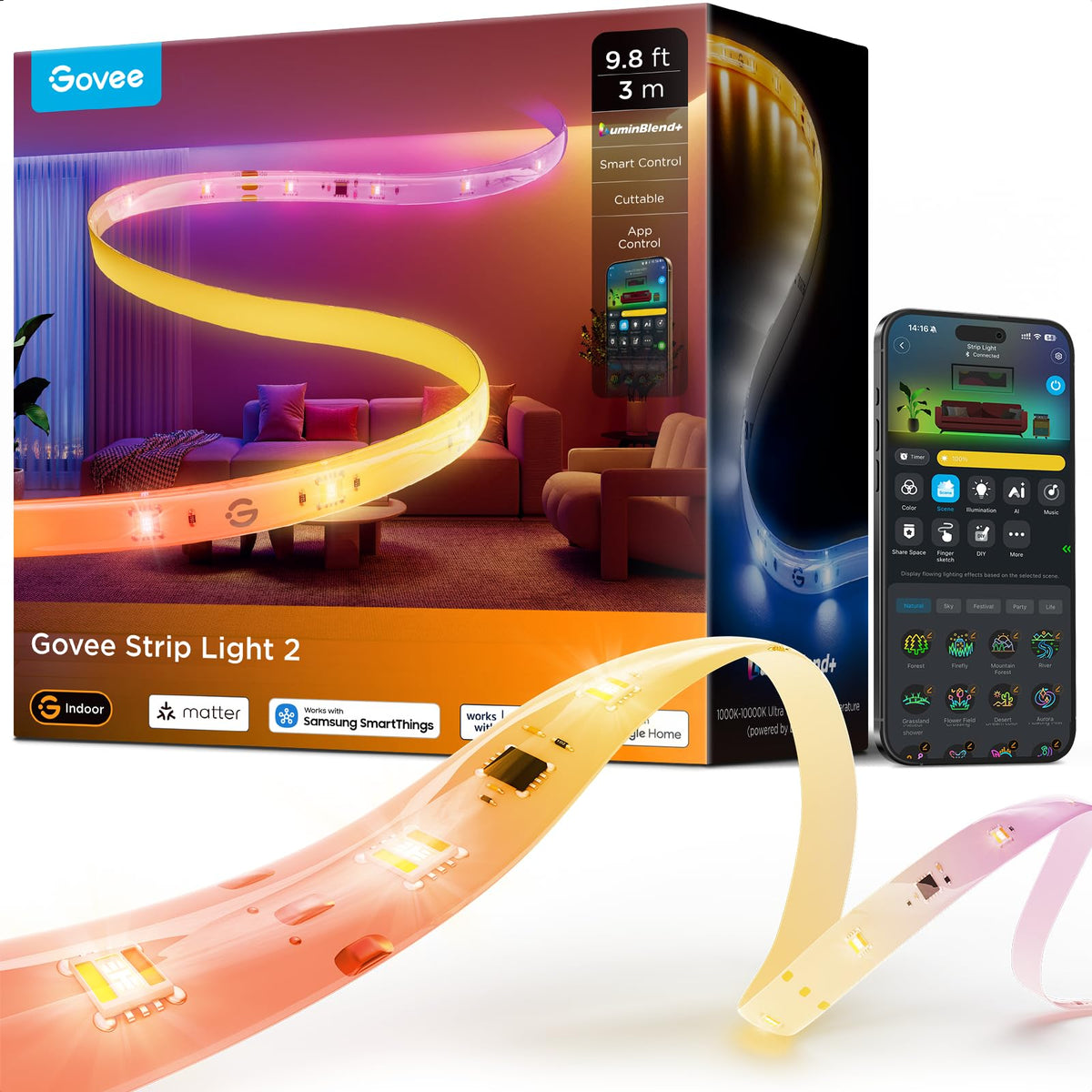 Govee Smart LED Strip RGBWWIC – Matter, Alexa & Google
