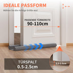 Zugluftstopper für Türen 90–110 cm – ohne Kleben & Bohren, waschbar, Grau