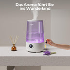 Homvana Luftbefeuchter mit Top-Fill – 3-in-1 mit Aroma & Nachtlicht