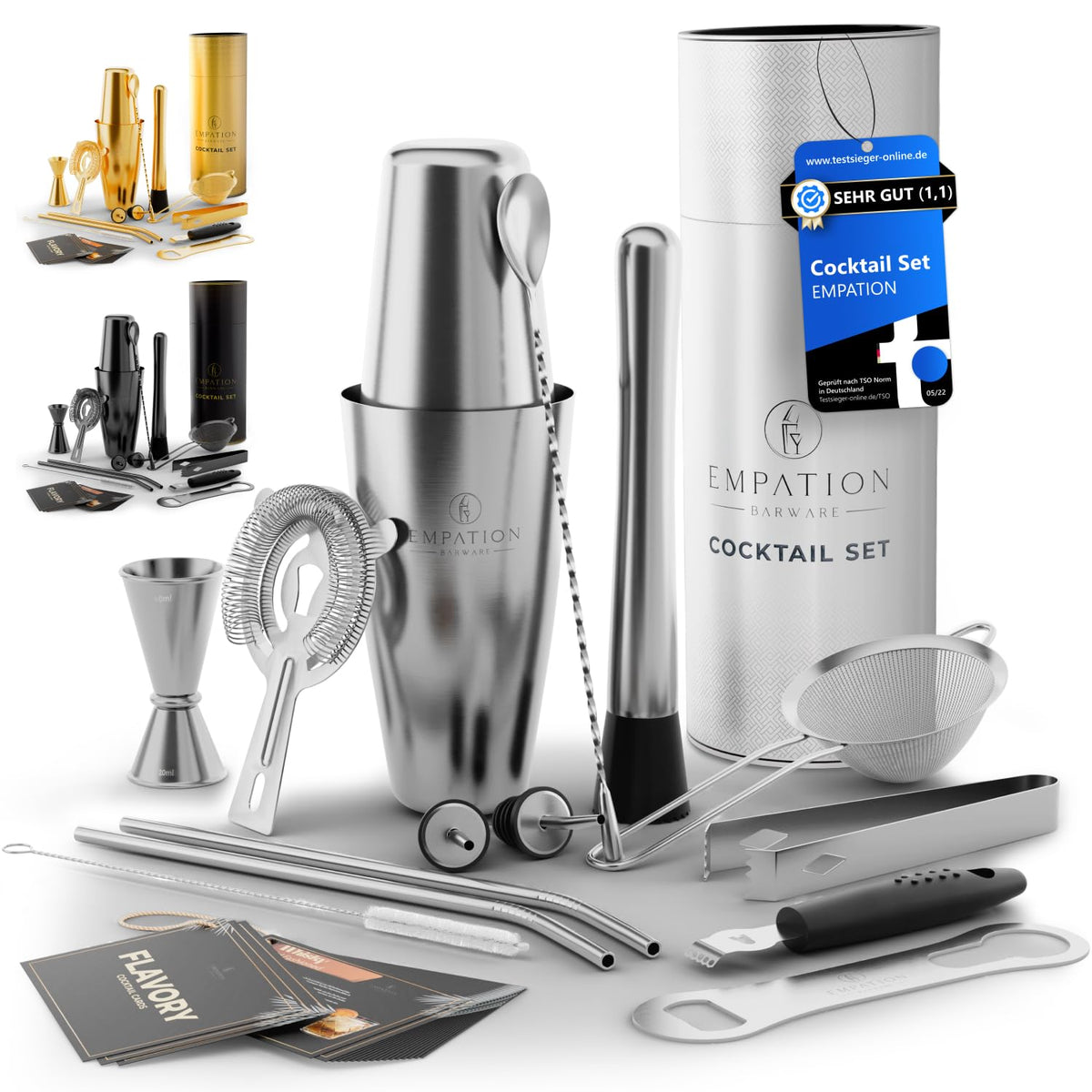 Cocktail Set mit Boston Shaker 825 ml & Ständer – Testsieger