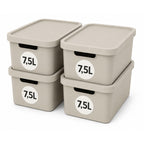 Aufbewahrungsboxen mit Deckel 4er-Set – stapelbar, BPA-frei, mit Griffen