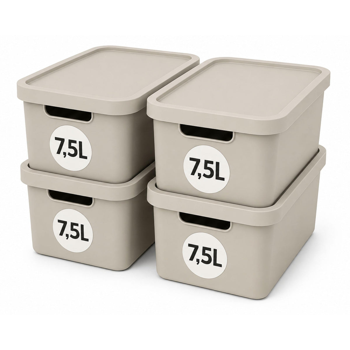 Aufbewahrungsboxen mit Deckel 4er-Set – stapelbar, BPA-frei, mit Griffen