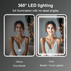 LED-Badspiegel mit Beleuchtung – dimmbar, 3 Lichtfarben, rahmenlos