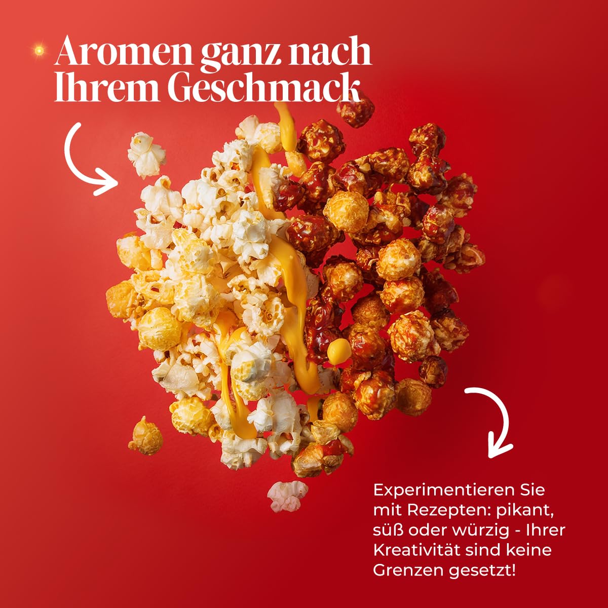 Retro-Popcornmaschine mit Heißluft – 1200 W, ohne Öl, in 2 Minuten