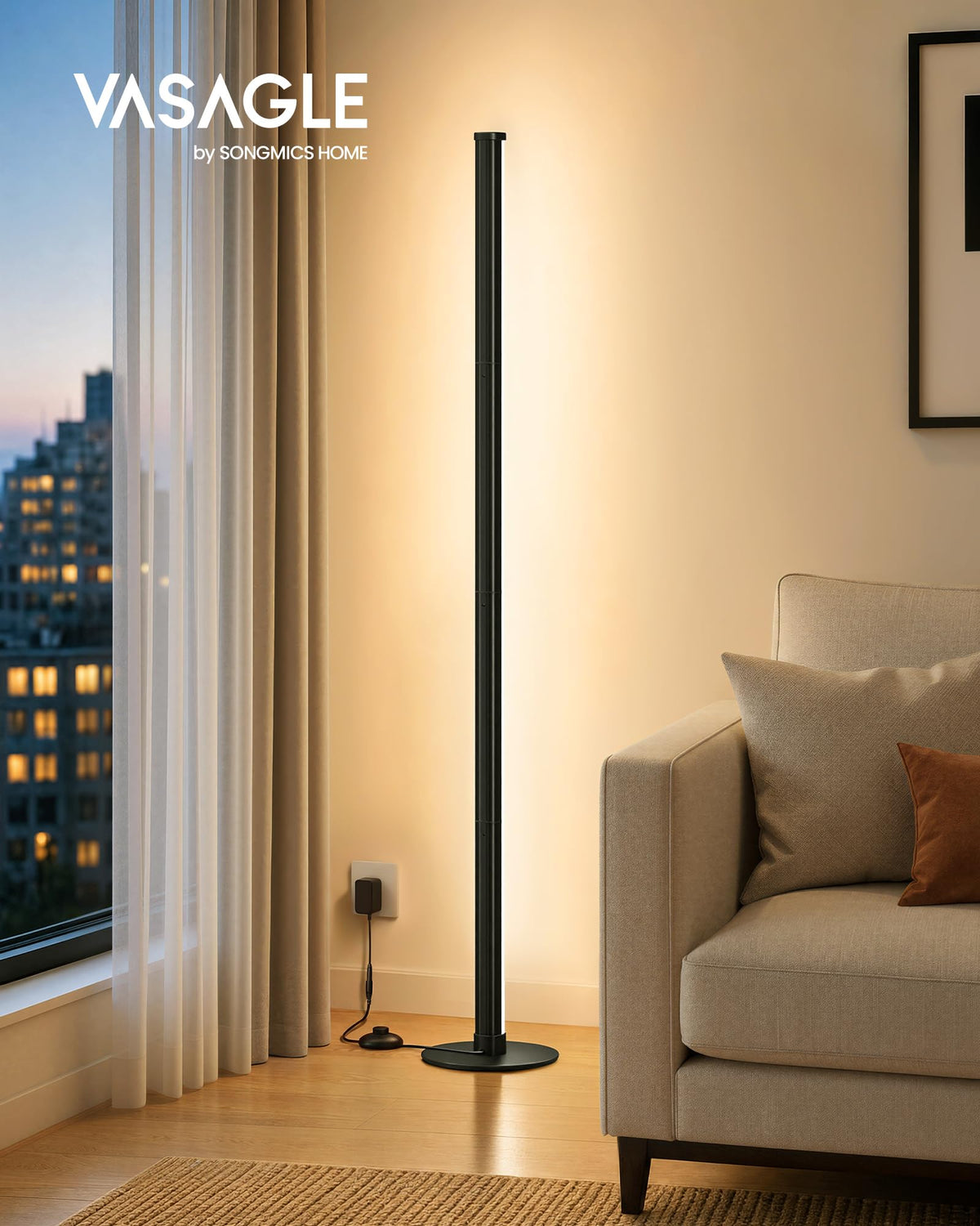 VASAGLE LED Stehlampe dimmbar – 1200 lm, warmweiß