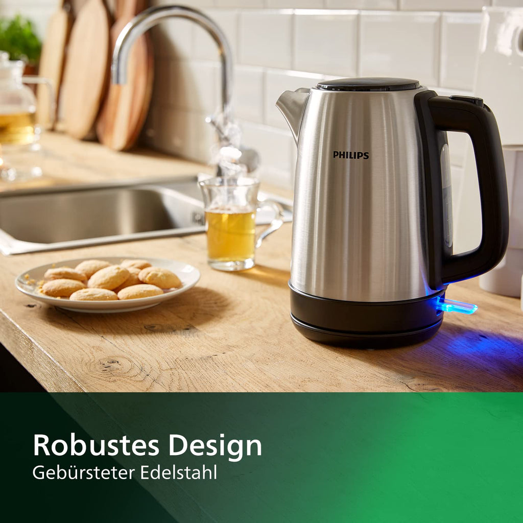 Philips Wasserkocher HD9350 – 1,7 L, 2200 W, Edelstahl