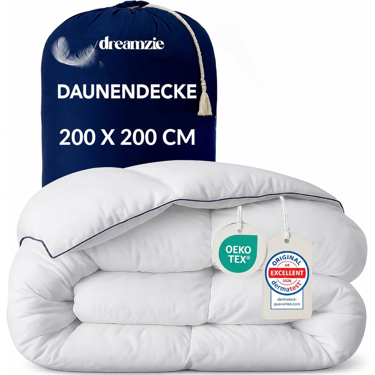 Dreamzie Daunendecke 450 g/m² – Ganzjahres- oder Winterdecke