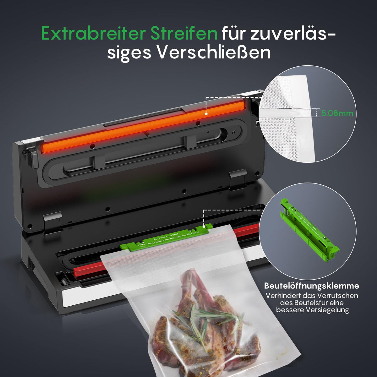 Vollautomatischer Vakuumierer – 140 W, 11 L/min, inkl. Starter-Set