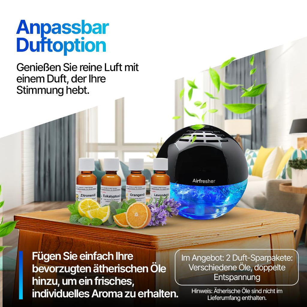 Airfresher mit Ionisator – Raumluftreiniger & Duftschale mit LED