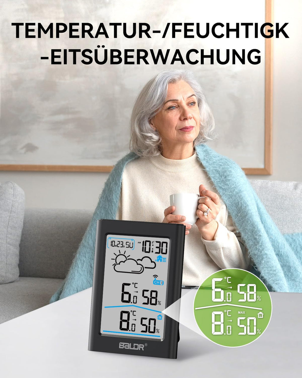 Funk-Wetterstation mit Außensensor – Thermometer & Hygrometer