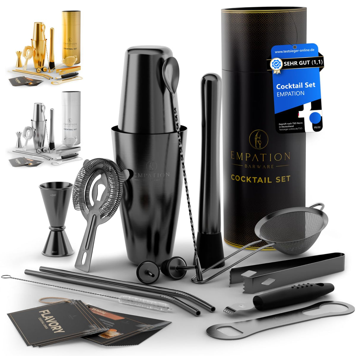 Cocktail Set mit Boston Shaker 825 ml & Ständer – Testsieger