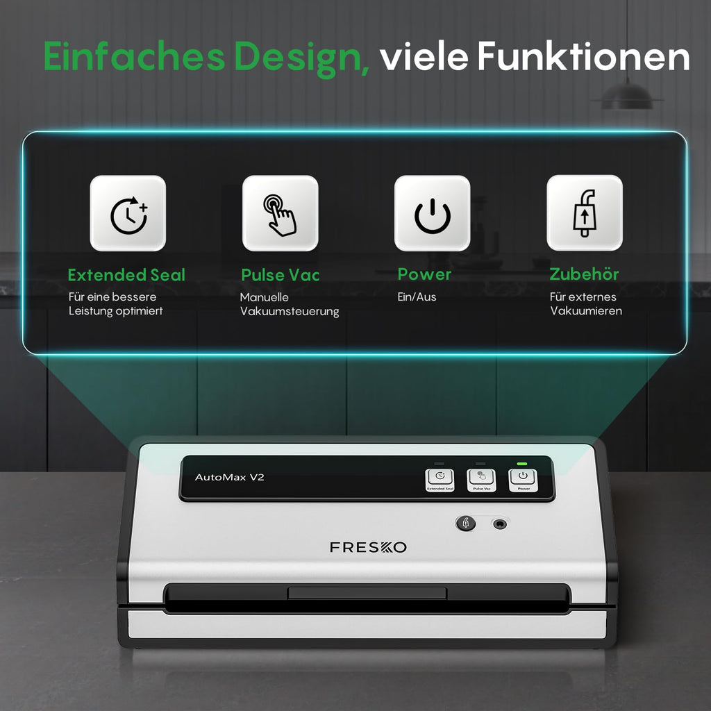 Vollautomatischer Vakuumierer – 140 W, 11 L/min, inkl. Starter-Set