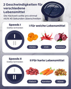 Elektrischer Zerkleinerer mit 2 Behältern – Glas 2 L + Edelstahl 1,8 L, 600 W