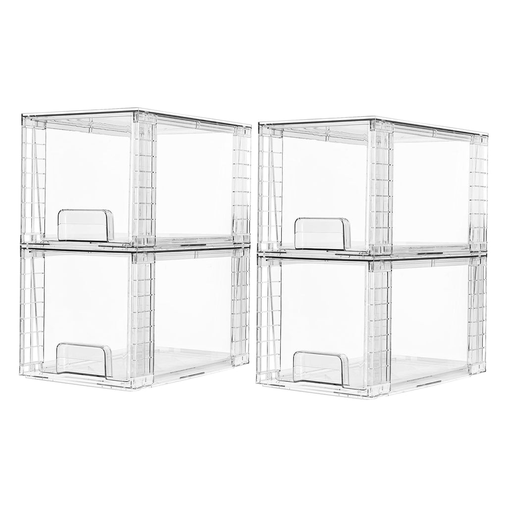 Stapelbare Schubladenboxen aus Acryl – 4er Set