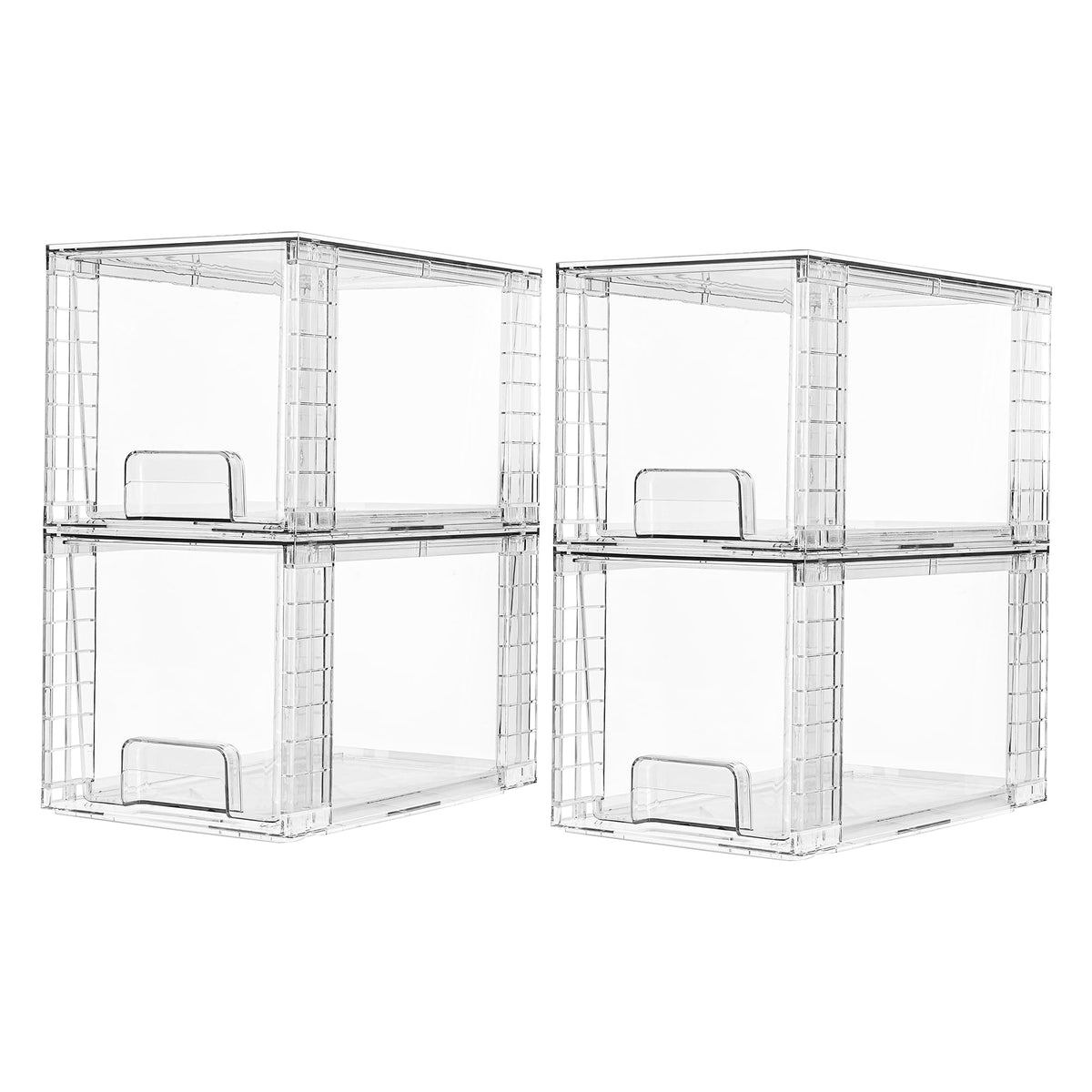 Stapelbare Schubladenboxen aus Acryl – 4er Set