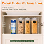 Vorratsdosen 4 L im 6er-Set – luftdicht, mit Schüttöffnung & Etiketten