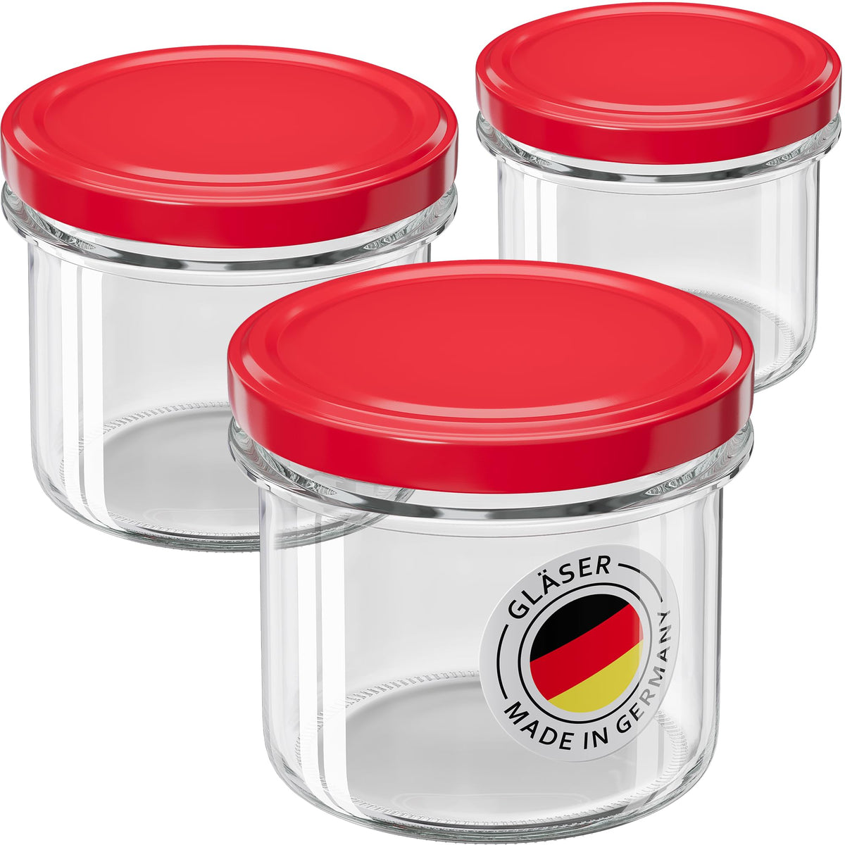 Einmachgläser 230 ml mit Schraubdeckel – 50 Stück, Made in Germany