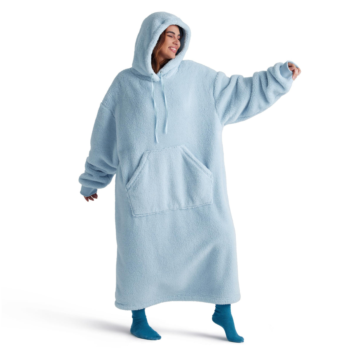 Bedsure Hoodie-Decke mit Ärmeln – Sherpa-Futter, tragbare Kuscheldecke