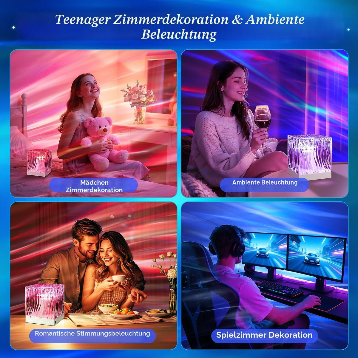 Sternenhimmel Projektor mit 18 Farben, Fernbedienung & Timer