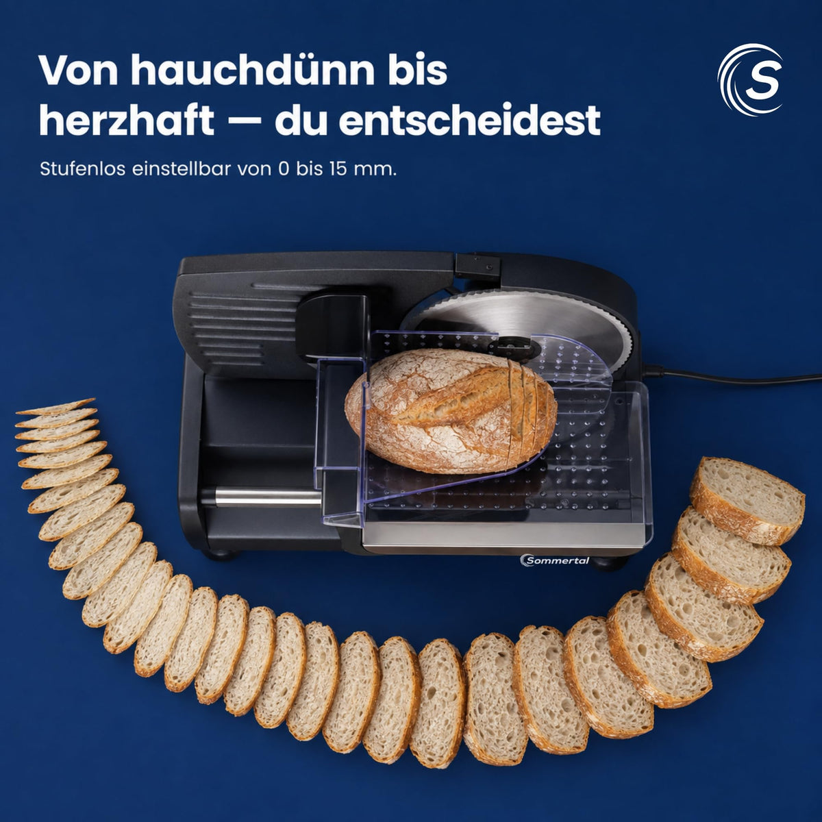 Sommertal Allesschneider AS190 – Wellen- & Glattschliff, 200 W