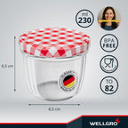 Einmachgläser 230 ml mit Schraubdeckel – 50 Stück, Made in Germany