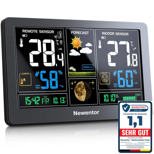 Funk-Wetterstation mit Farbdisplay & Außensensor