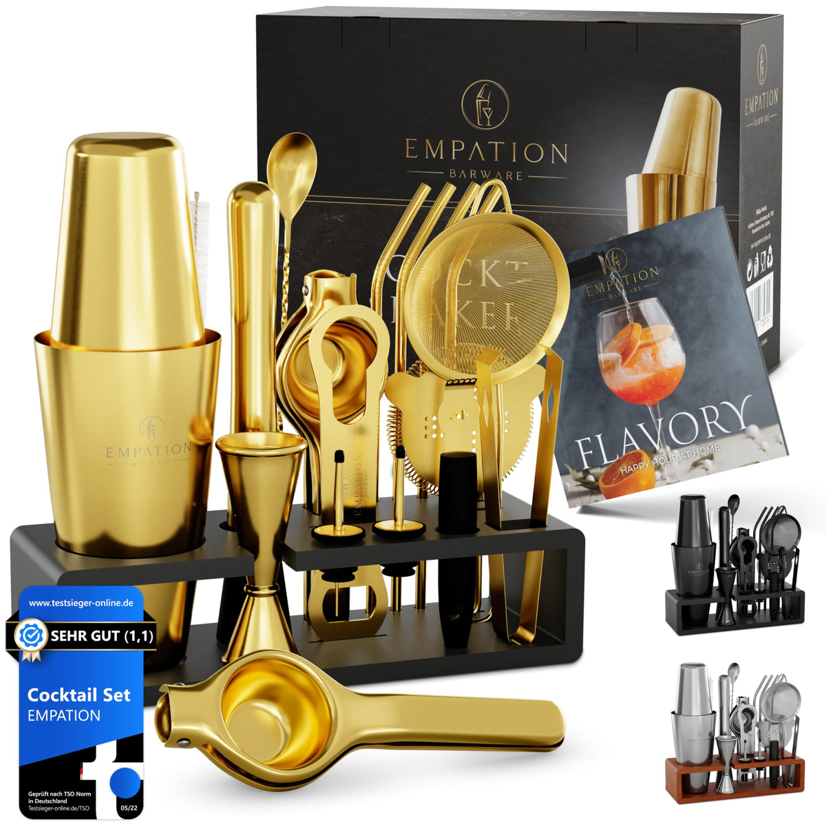 Cocktail Set mit Boston Shaker 825 ml & Ständer – Testsieger